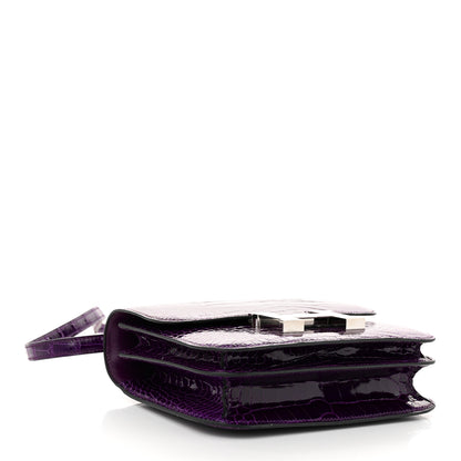 Hermes Shiny Alligator Constance 18 Cassis 4 of 11
