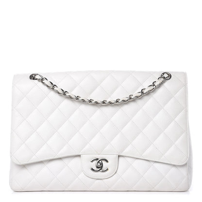 Chanel Caviar Quilted Maxi Single Flap White 1 of 17