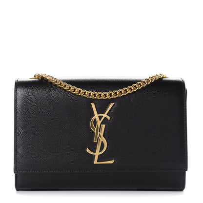 Saint Laurent Grain De Poudre Small Monogram Kate Satchel Black 1 of 9