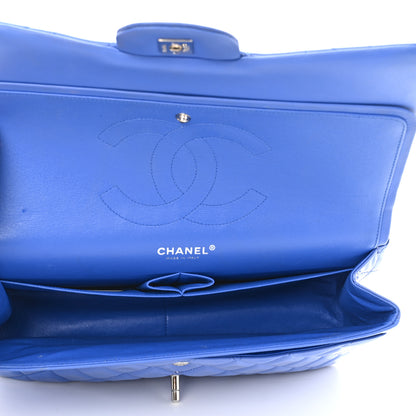 Chanel Patent Quilted Jumbo Double Flap Blue 5 of 11