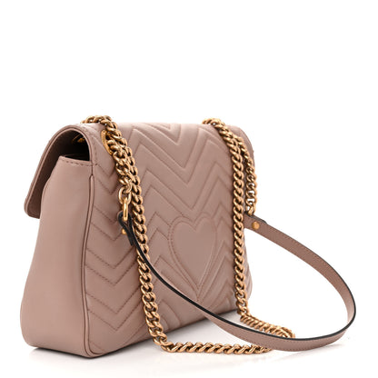 Gucci Calfskin Matelasse Medium GG Marmont Shoulder Bag Porcelain Rose 3 of 11
