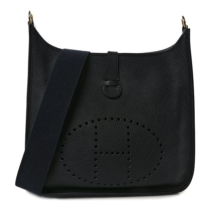 Hermes Taurillon Clemence Evelyne PM Black 1 of 9