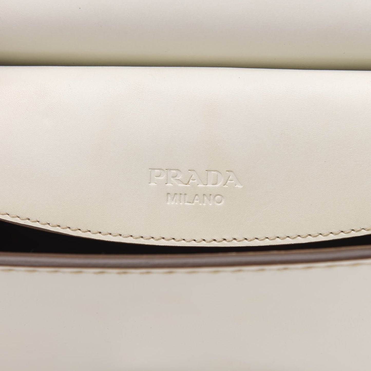 Vitello Tri-Color Sound Top Handle Satchel White Naturale