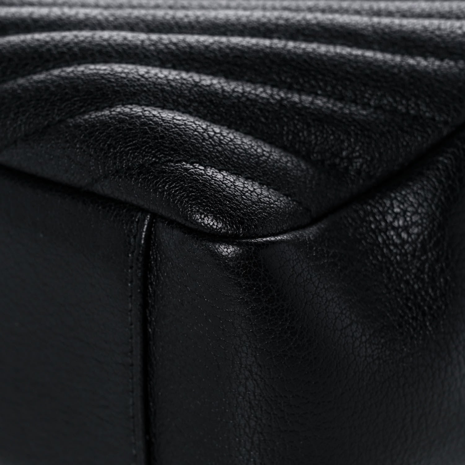 Saint Laurent Sheepskin Matelasse Chevron Monogram Large College Satchel Black 11 of 16