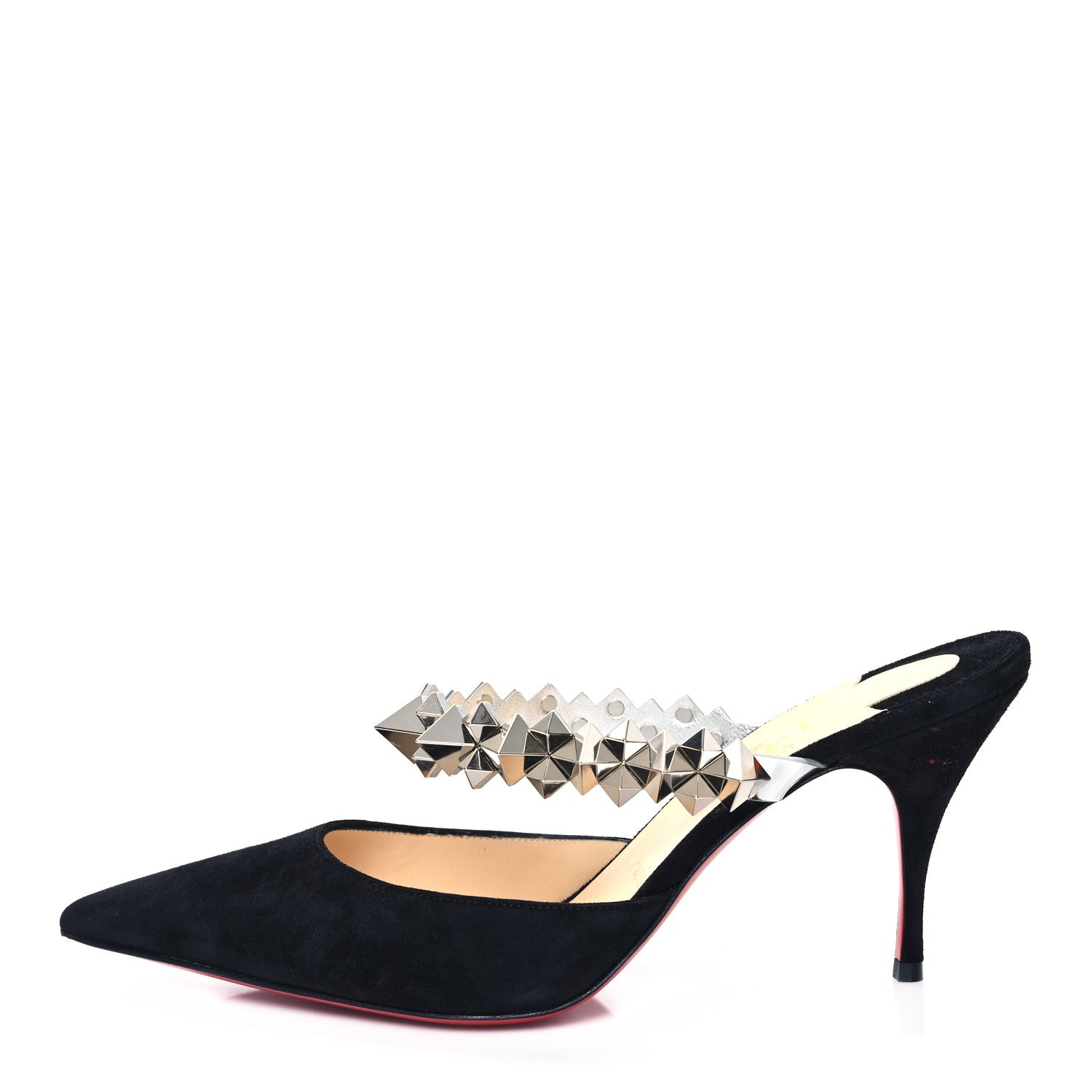 Christian Louboutin Veau Velours Specchio Planet Choc 80 Mule 38 Black 1 of 9
