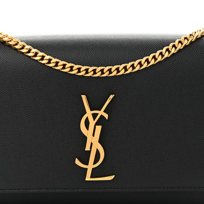 Saint Laurent Grain De Poudre Medium Classic Monogram Kate Satchel Black 8 of 12