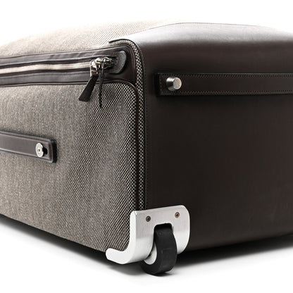 Hermes Toile Trousse Caleche Express Carry On Cabine Suitcase Graphite Etoupe 8 of 10
