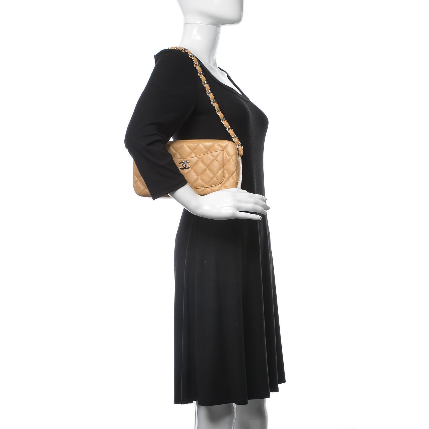 Chanel Lambskin Quilted Timeless Camera Case Beige 2 of 8