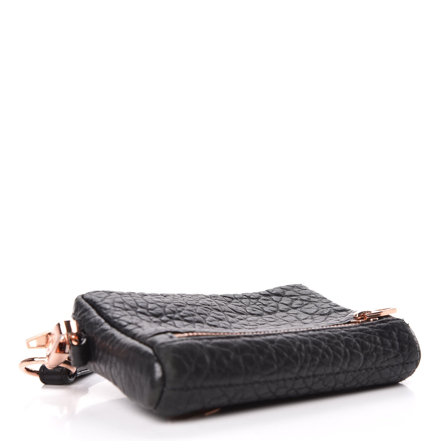 Pebbled Lambskin Large Fumo Clutch Black