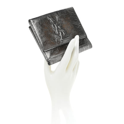 Saint Laurent Metallic Goatskin Belle de Jour French Wallet Silver 2 of 10