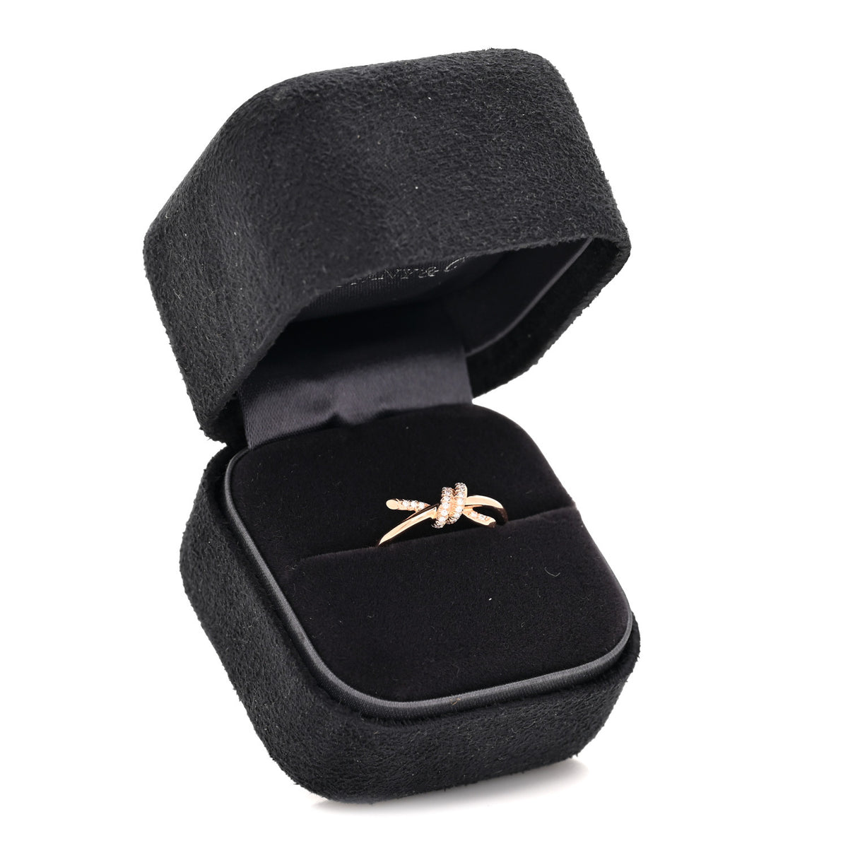 Tiffany 18K Rose Gold Diamond Small Knot Ring 54 7 6 of 6