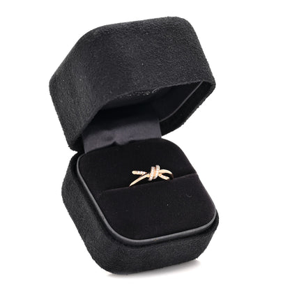 Tiffany 18K Rose Gold Diamond Small Knot Ring 54 7 6 of 6
