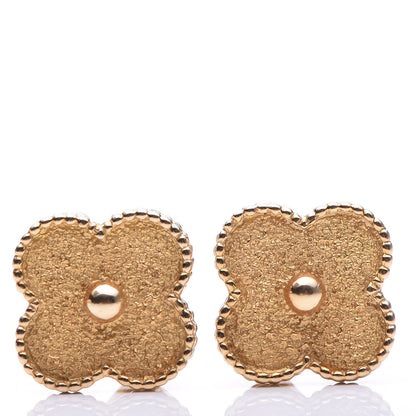 Van Cleef & Arpels 18K Yellow Gold Vintage Alhambra Earrings 1 of 10