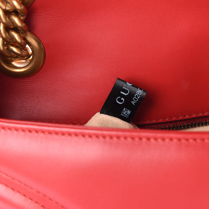 Gucci Calfskin Matelasse Small GG Marmont Shoulder Bag Hibiscus Red 8 of 11