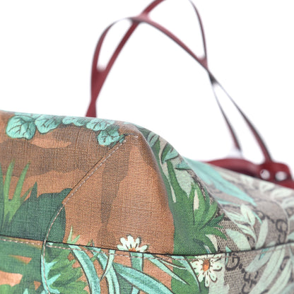 Gucci GG Supreme Monogram Tian Medium Shopping Tote Beige Multicolor Red 15 of 16