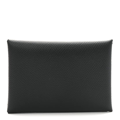 Hermes Epsom Calvi Duo Card Case Black 1 of 7