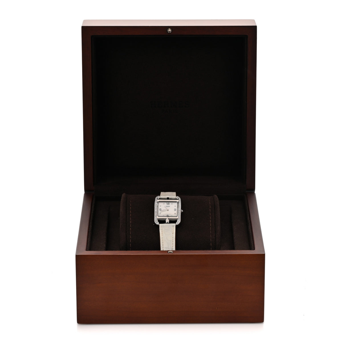 Hermes Stainless Steel Alligator Diamond Bezel 23mm Cape Cod Quartz Watch 8 of 8