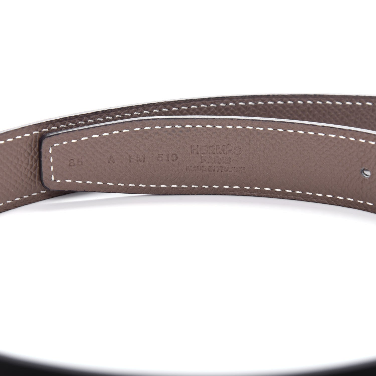 Hermes Swift Epsom 24mm Mini Constance H Belt 85 Black Etoupe 5 of 6