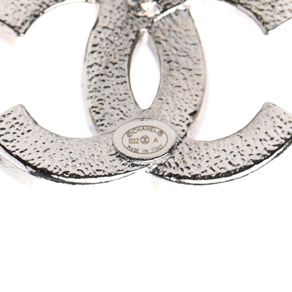 Chanel Crystal CC Earrings Silver Black 4 of 5