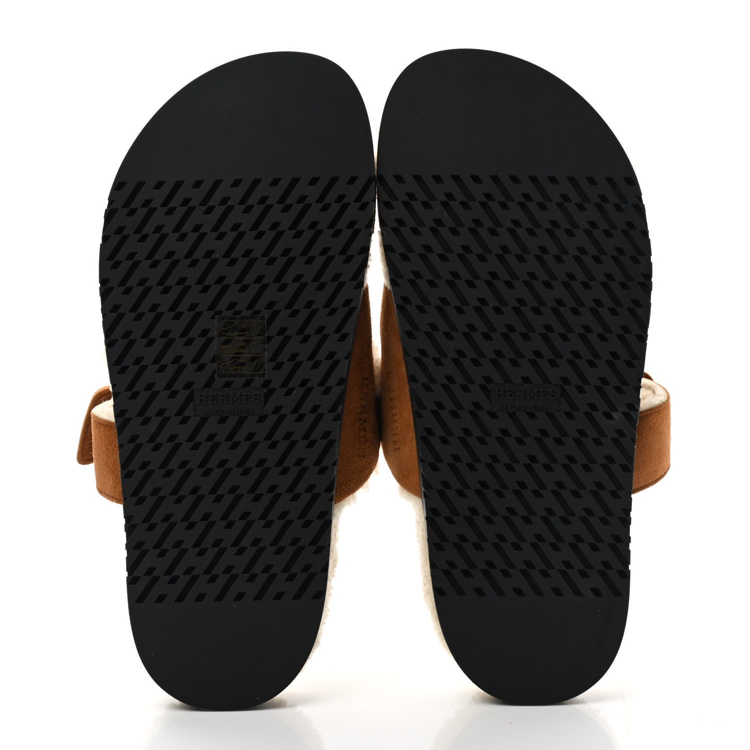 Hermes Suede Goatskin Woolskin Womens Chypre Sandals 37 Naturel Ecru 5 of 8