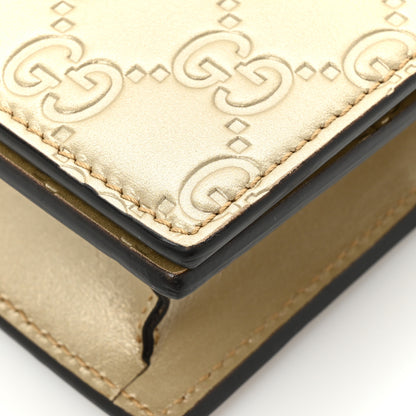 Gucci Metallic Guccissima Signature Bowy Chain Wallet Golden Beige 14 of 14
