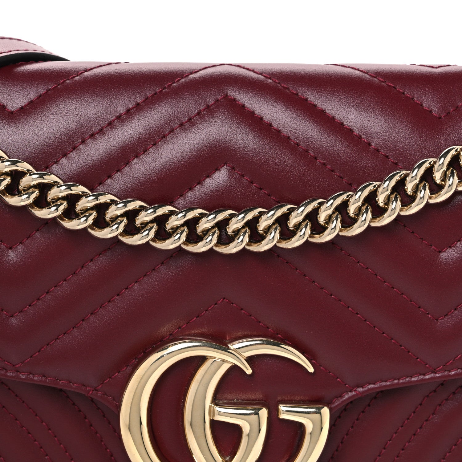 Gucci Calfskin Matelasse Medium GG Marmont Shoulder Bag Rosso Ancora Red 8 of 10