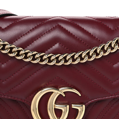 Gucci Calfskin Matelasse Medium GG Marmont Shoulder Bag Rosso Ancora Red 8 of 10