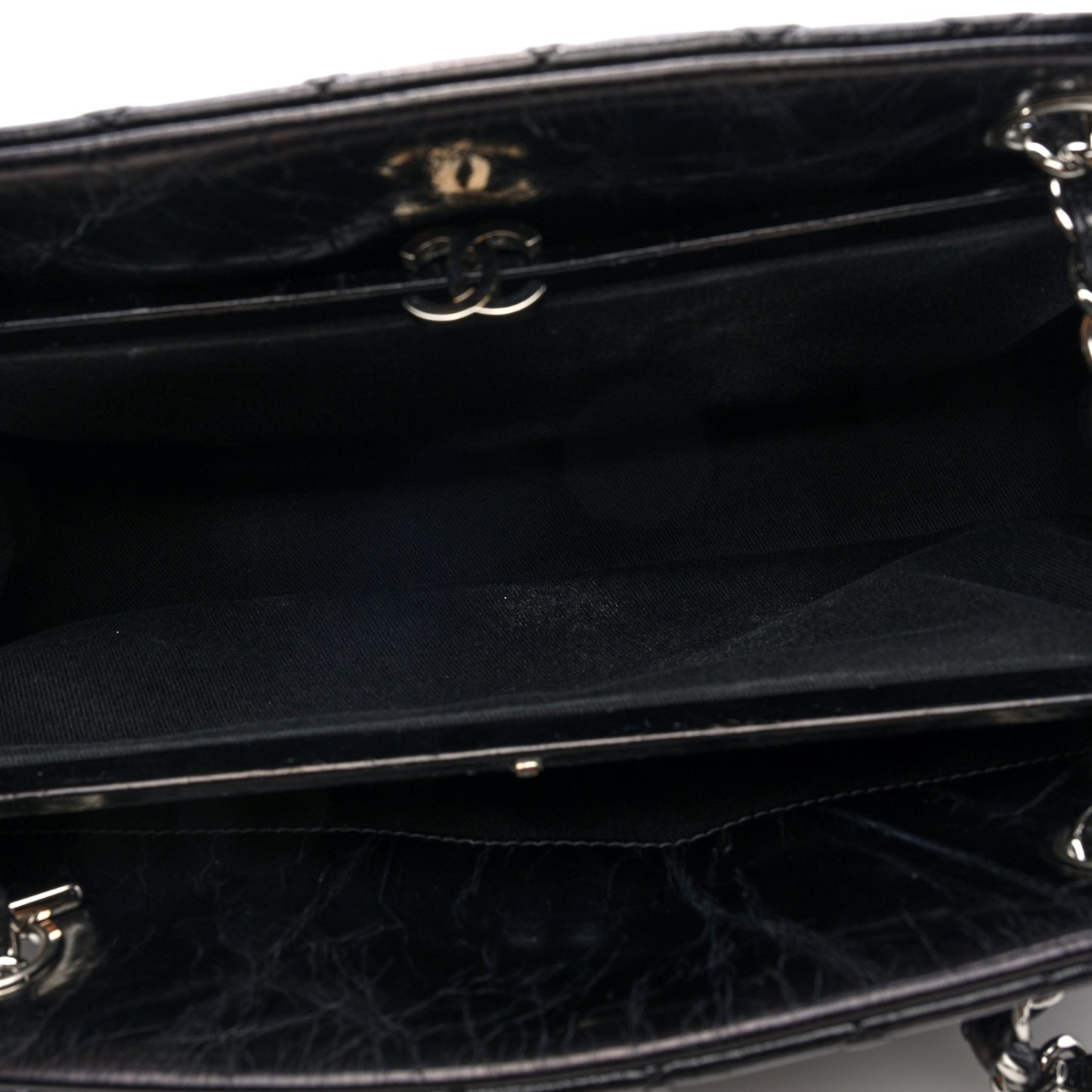 Patent Quilted Medium Just Mademoiselle Bowling Bag Black