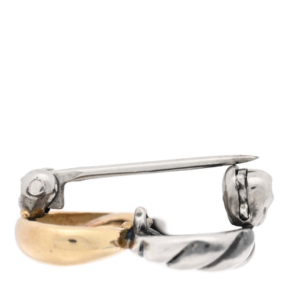 David Yurman Sterling Silver 14K Yellow Gold Heart Brooch Pin 4 of 4