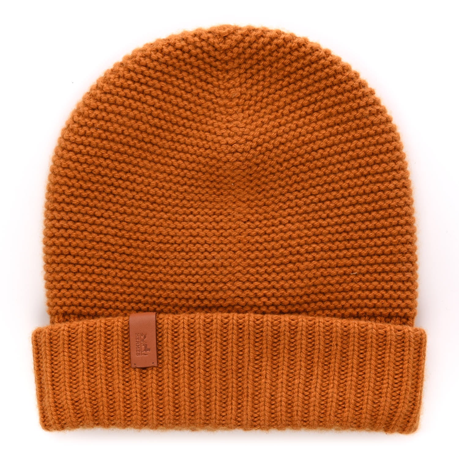 Hermes Cashmere Knit Boston Beanie Hat S Brun Fauve 1 of 5