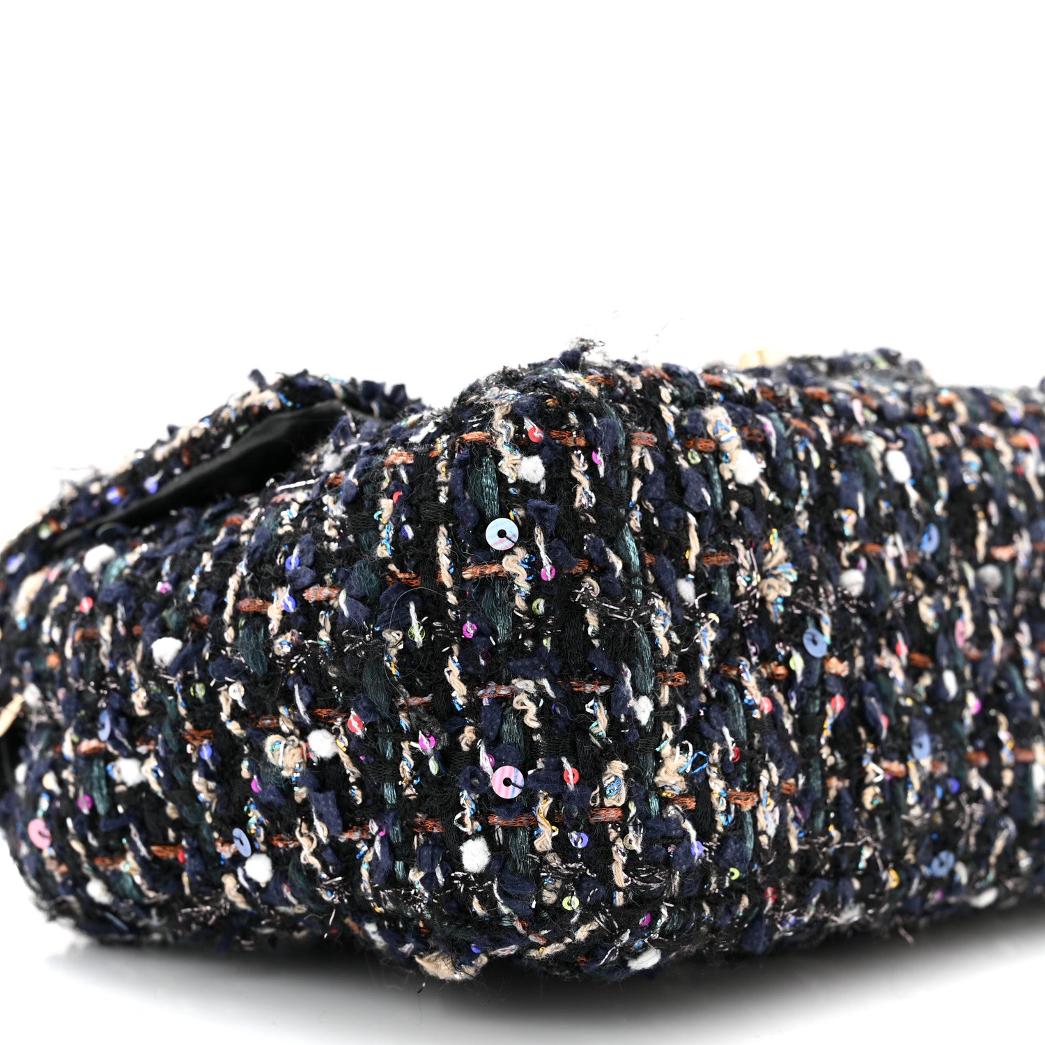 Chanel Glittered Tweed Quilted Mini Rectangular Flap Navy Blue Mulitcolor 9 of 10