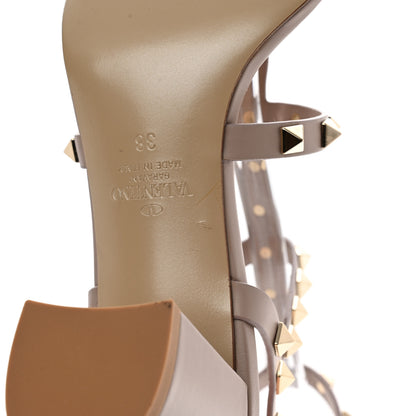 Valentino Garavani Calfskin Rockstud 60mm City Sandals 38 Poudre 10 of 11
