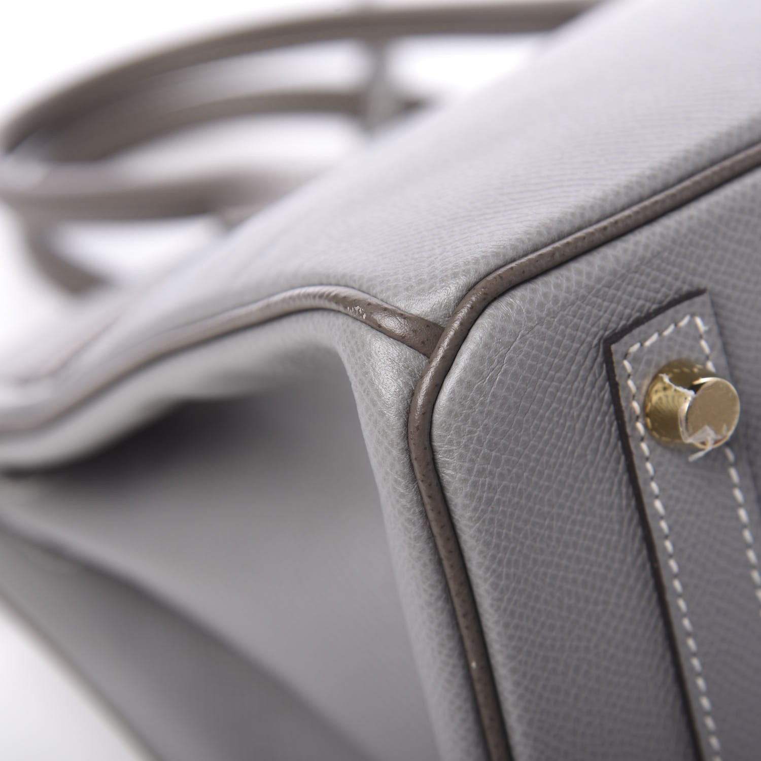 Hermes Epsom Horseshoe Birkin 30 Etain Gris Mouette 11 of 14