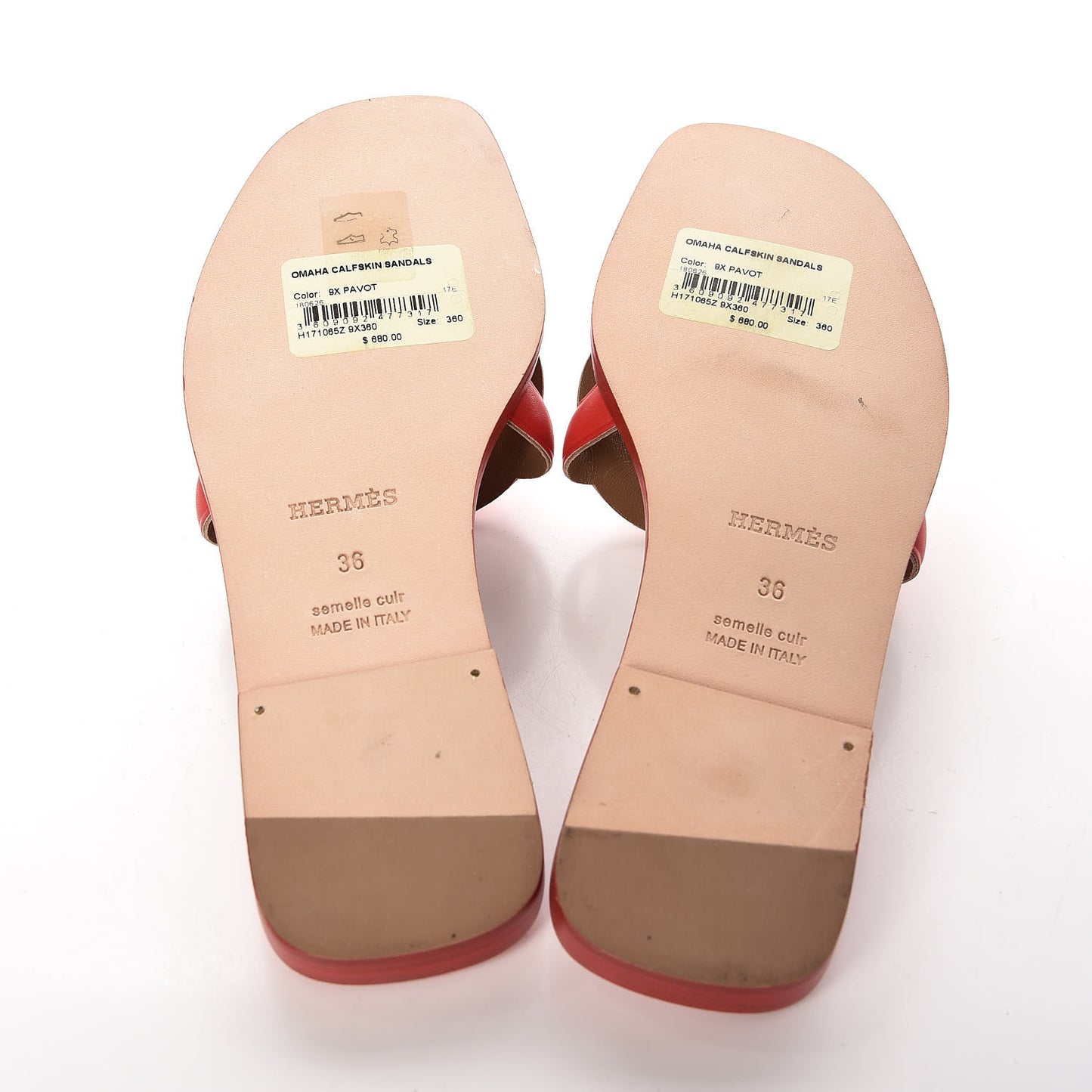 Calfskin Omaha Sandals 36 Pavot