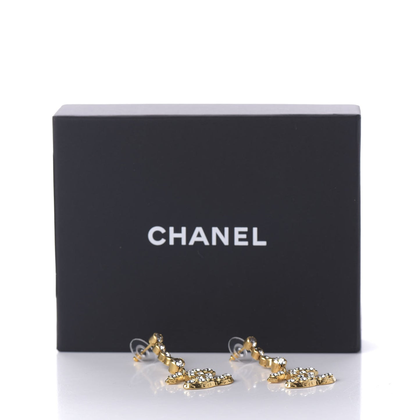 CC Crystal Drop Earrings Gold