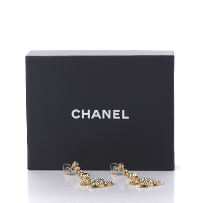 Chanel CC Crystal Drop Earrings Gold 5 of 5