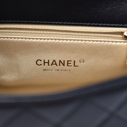 Chanel Lambskin Quilted La Parisienne Top Handle Flap Black 6 of 12