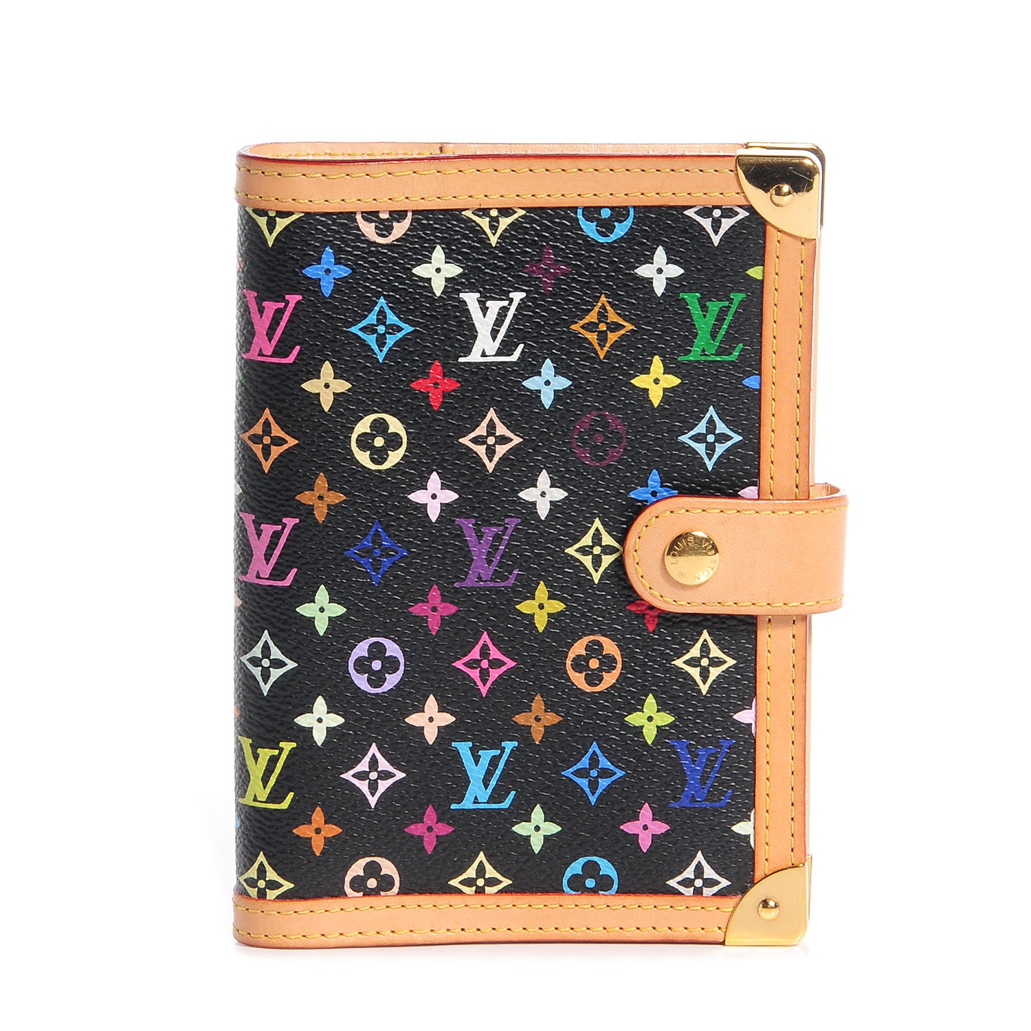 Louis Vuitton Monogram Multicolor Small Ring Agenda Cover Black 1 of 8