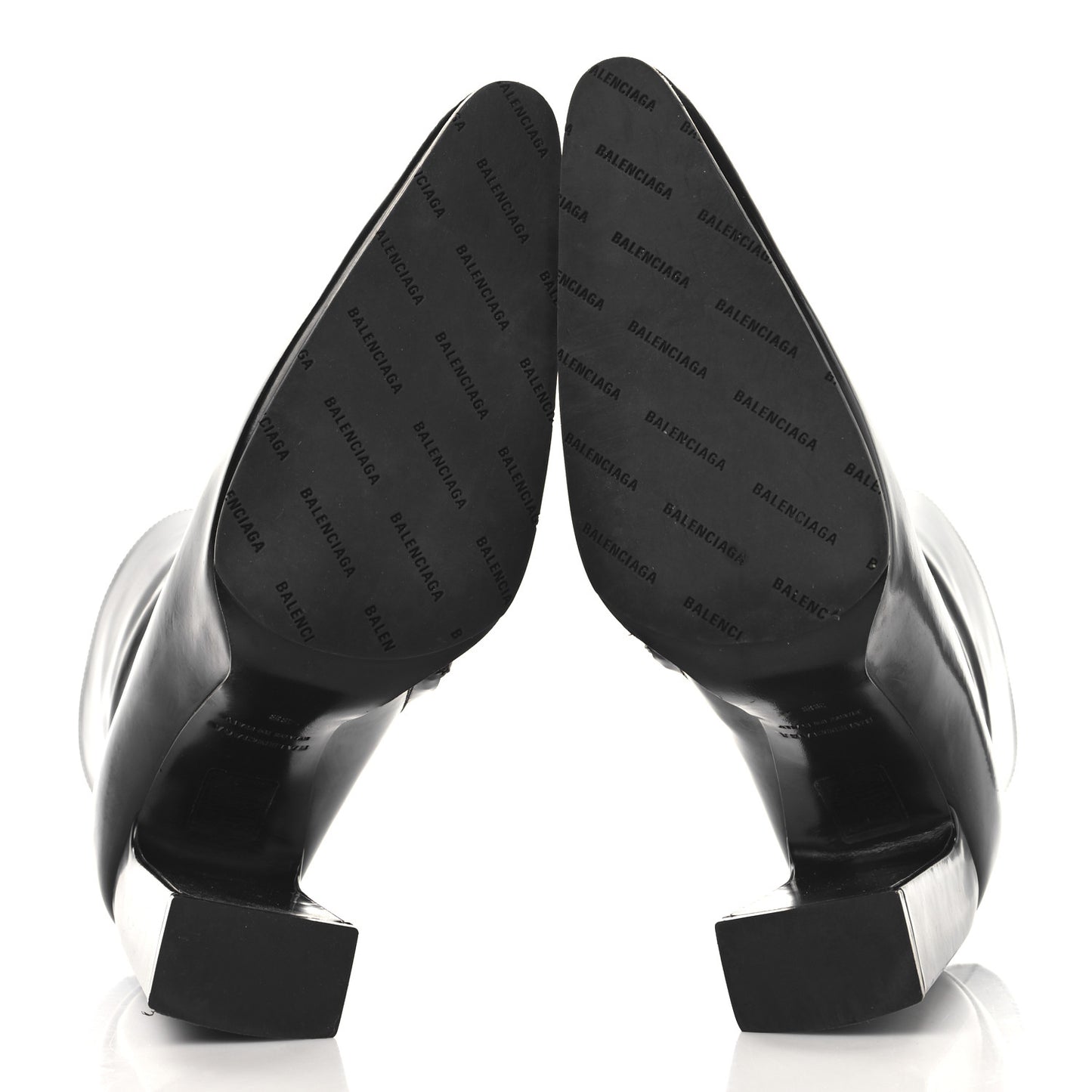 Patinated Calfskin Round Toe 110 Booties 38 Black