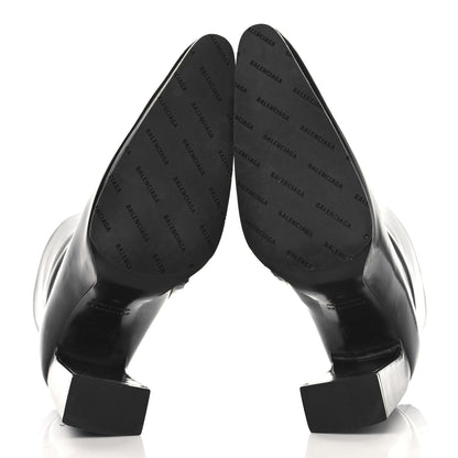 Balenciaga Patinated Calfskin Round Toe 110 Booties 38 Black 6 of 11
