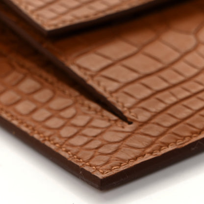 Hermes Matte Alligator Kelly Pocket Compact Wallet Gold 7 of 8
