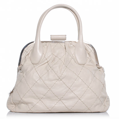 Chanel Calfskin Stitched Expandable Frame Bag White 1 of 7