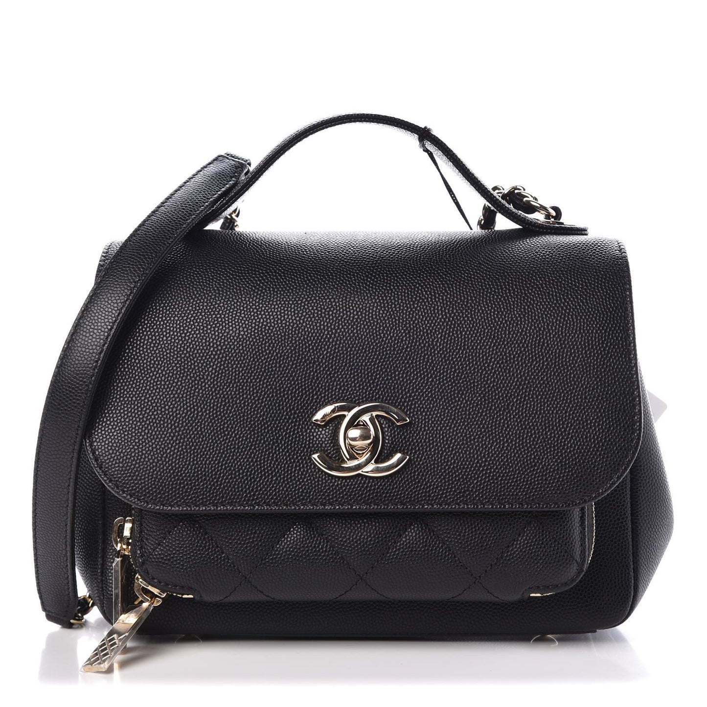 Caviar Quilted Mini Business Affinity Flap Black