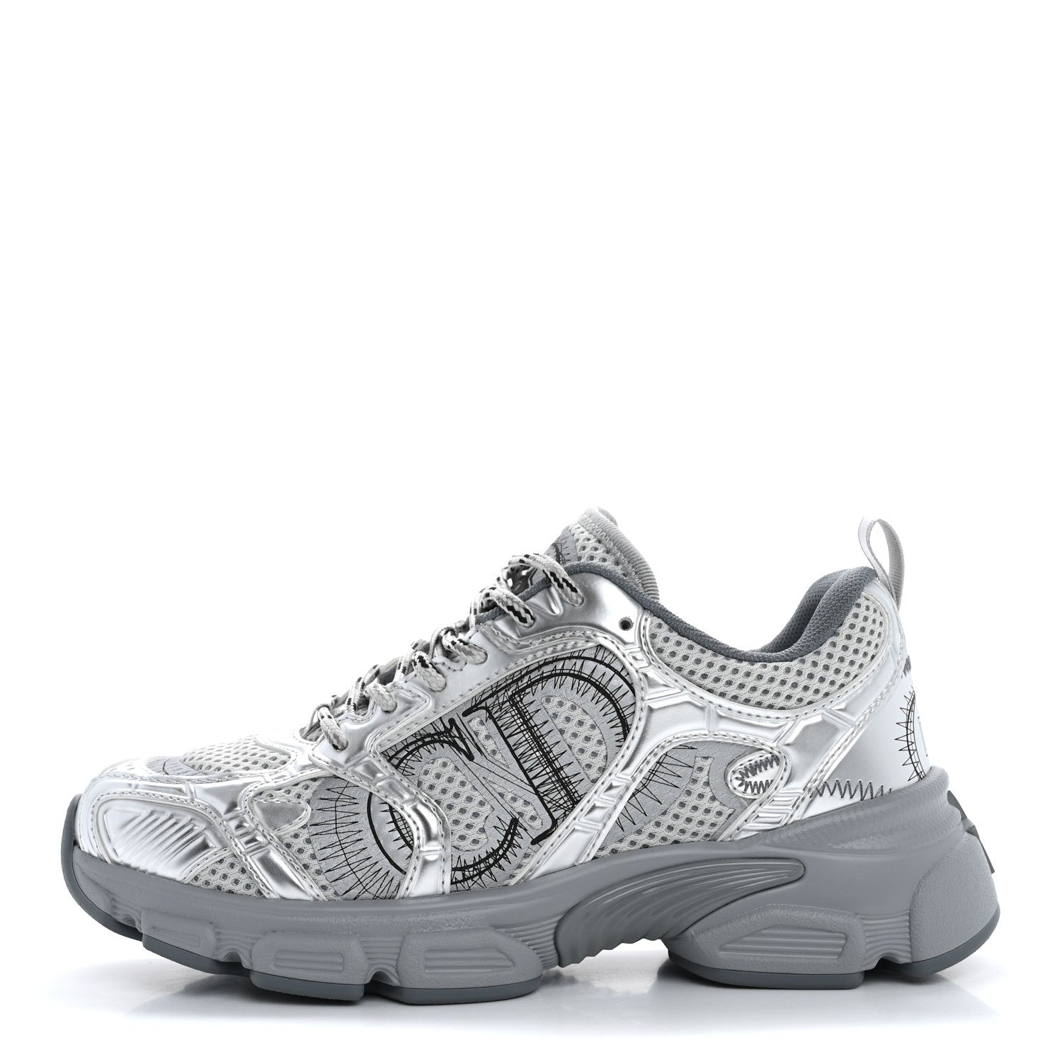 Christian Dior Technical Mesh Dior Chrono Sneakers 36.5 Silver 1 of 10
