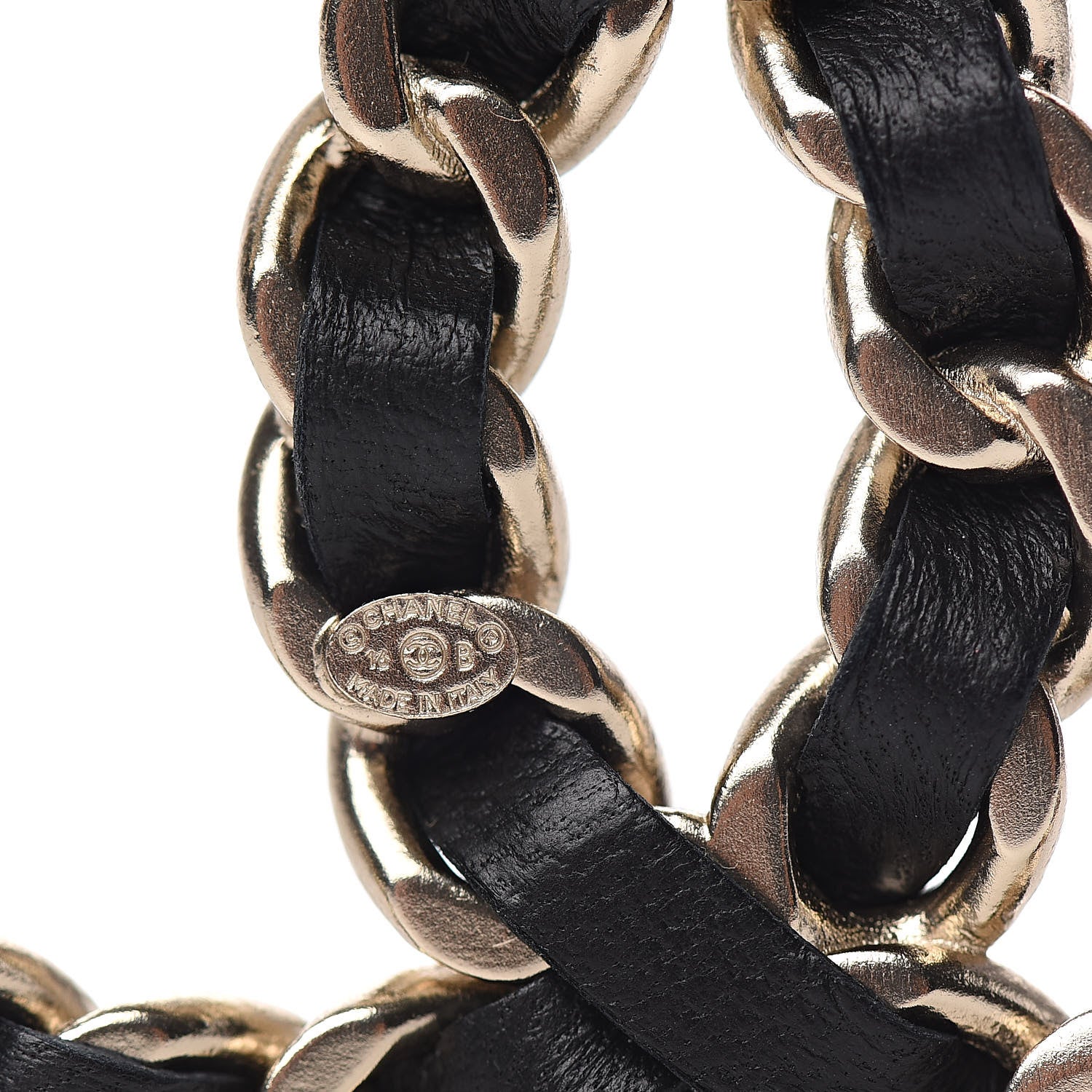 Chanel Lambskin Chain CC Brooch Black Gold 4 of 5