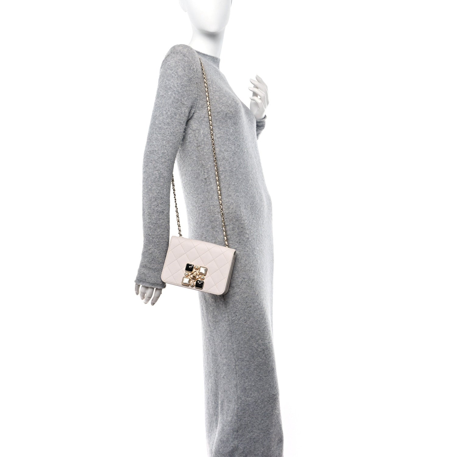 Chanel Calfskin Quilted Mini Bijoux Flap White 2 of 14
