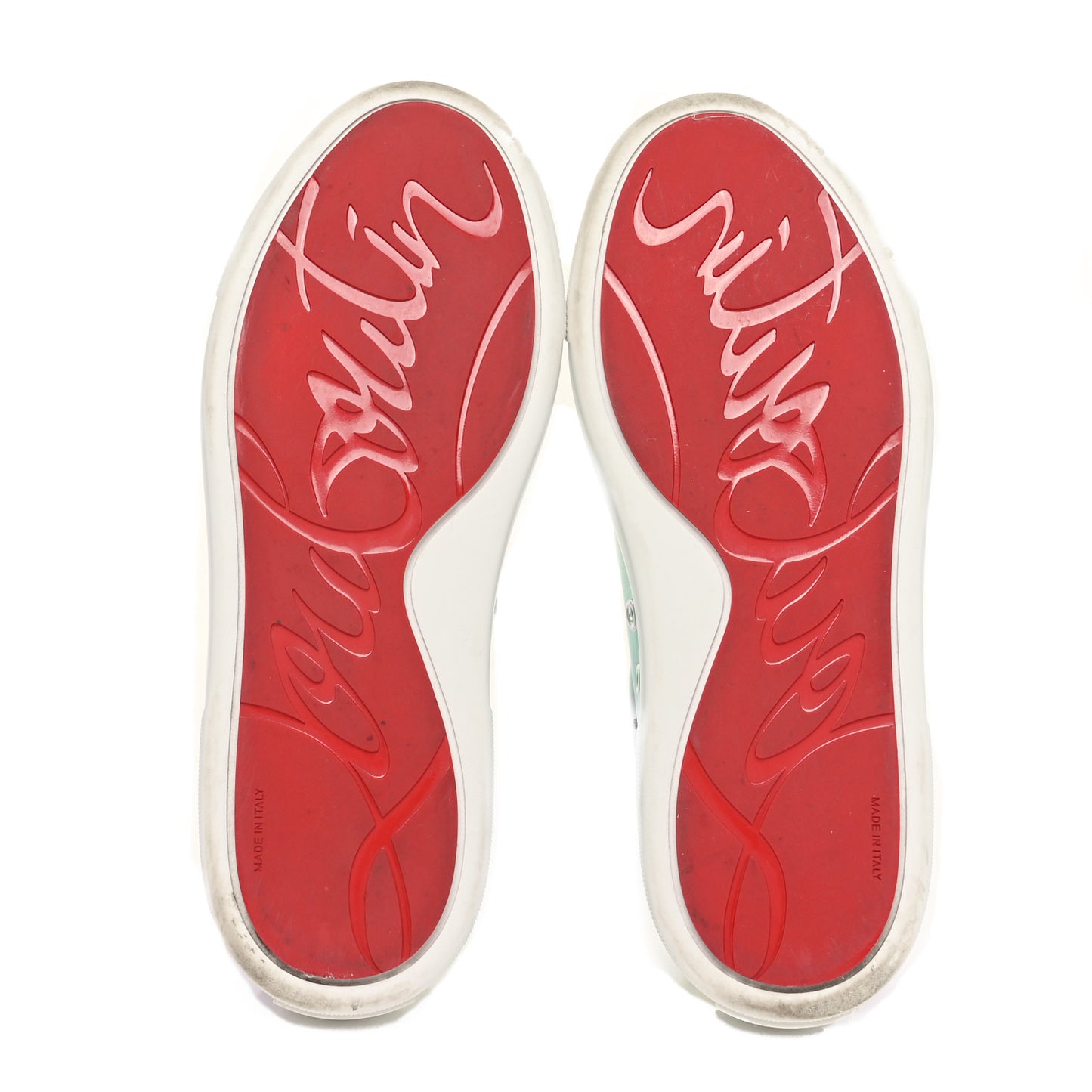 Metallic Calfskin Flat Sneakers 37 White Multicolor