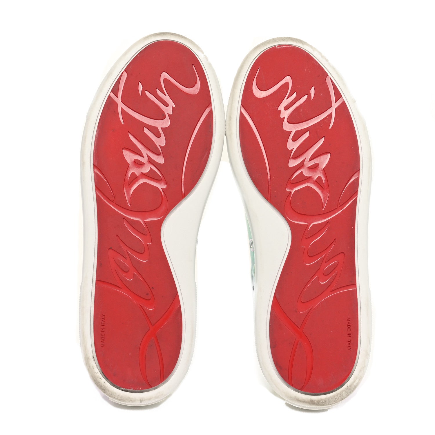 Christian Louboutin Metallic Calfskin Flat Sneakers 37 White Multicolor 7 of 9