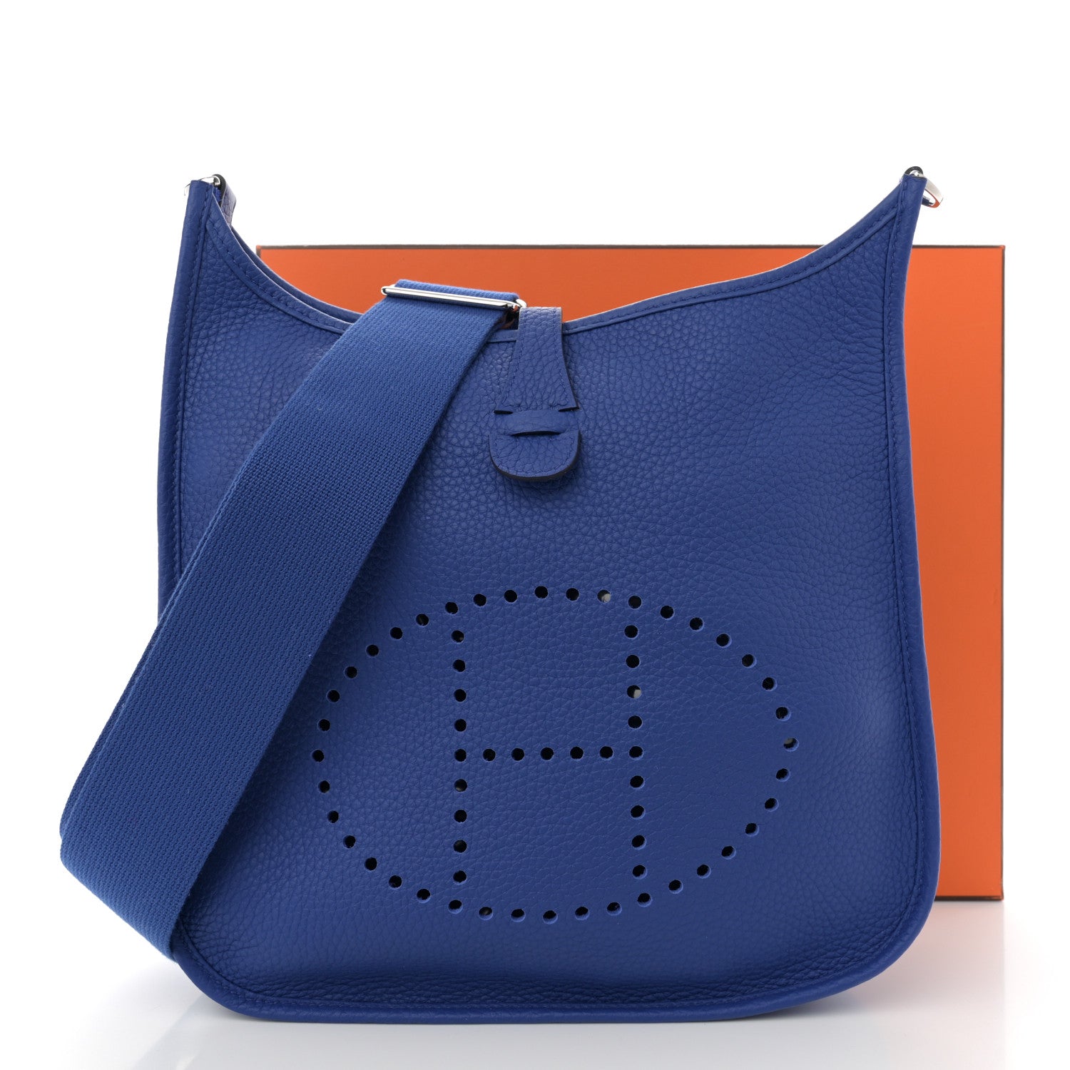 Hermes Taurillon Clemence Evelyne III PM Bleu Royal 11 of 11