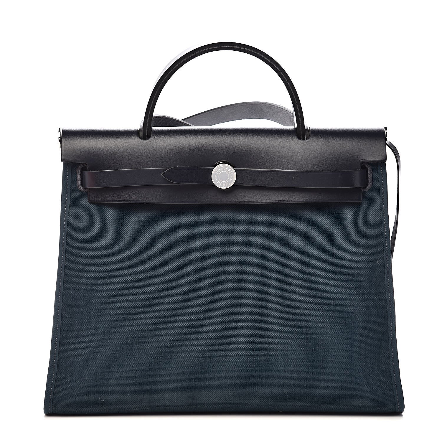 Hermes Vache Hunter Toile Herbag Zip 31 PM Bleu Nuit Bleu Ocean 3 of 14
